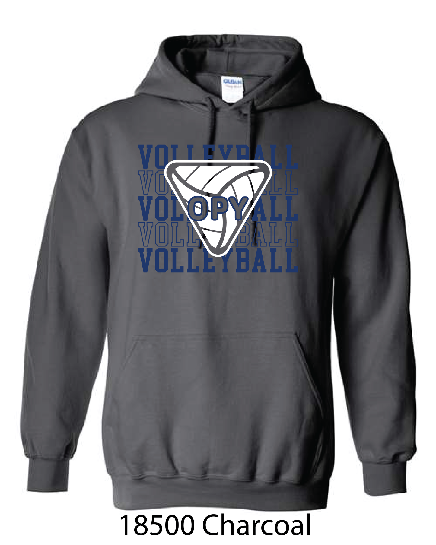 Gildan Hooded Sweatshirt: Volleyball Repeating