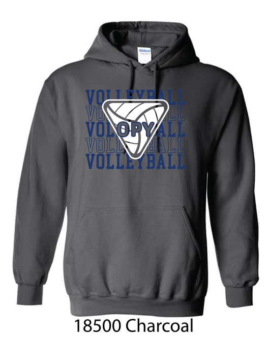 Gildan Hooded Sweatshirt: Volleyball Repeating