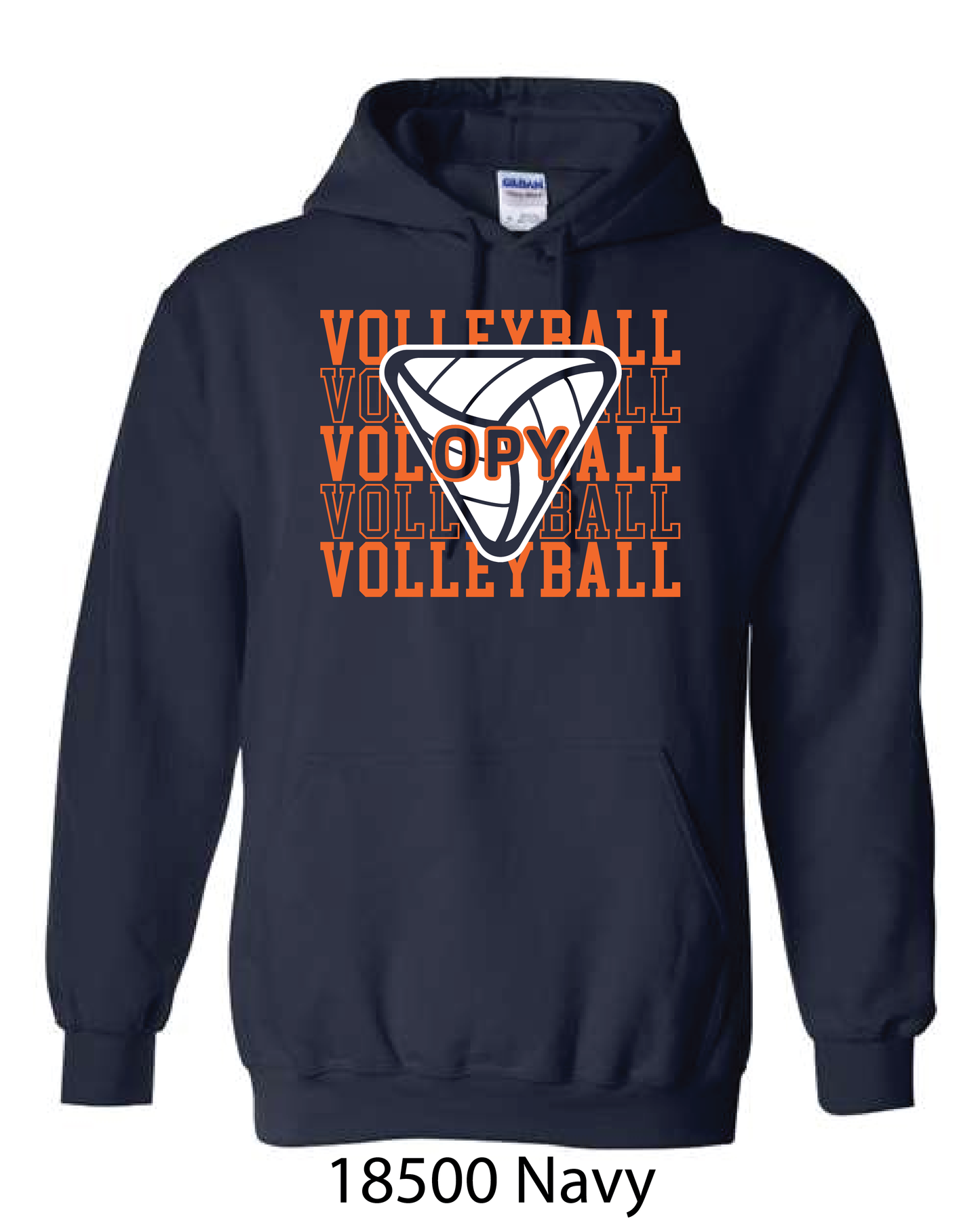 Gildan Hooded Sweatshirt: Volleyball Repeating