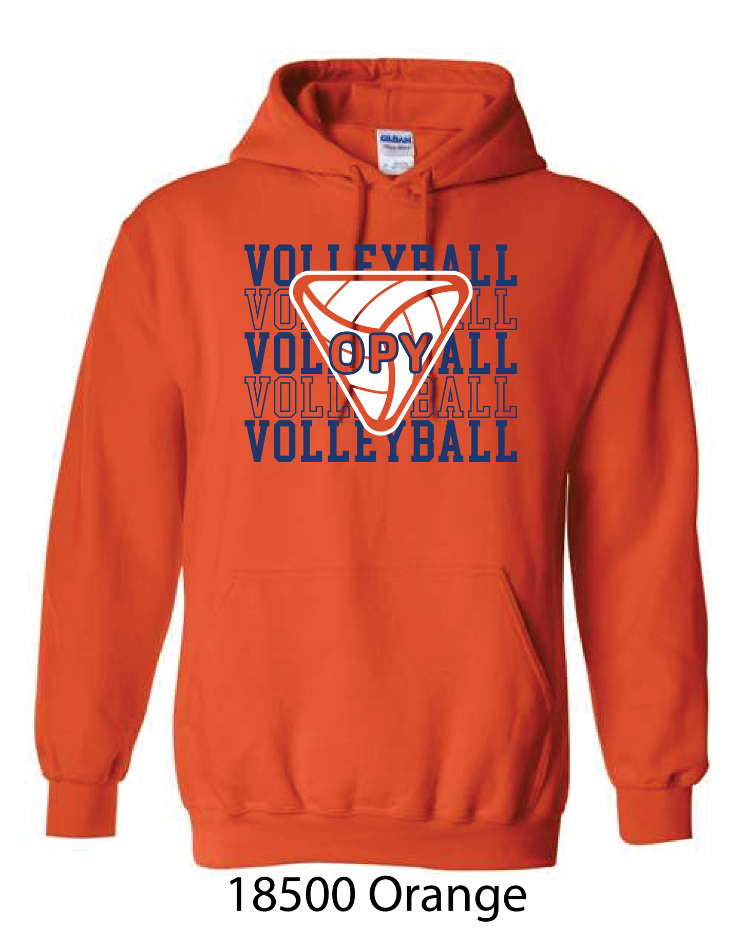 Gildan Hooded Sweatshirt: Volleyball Repeating