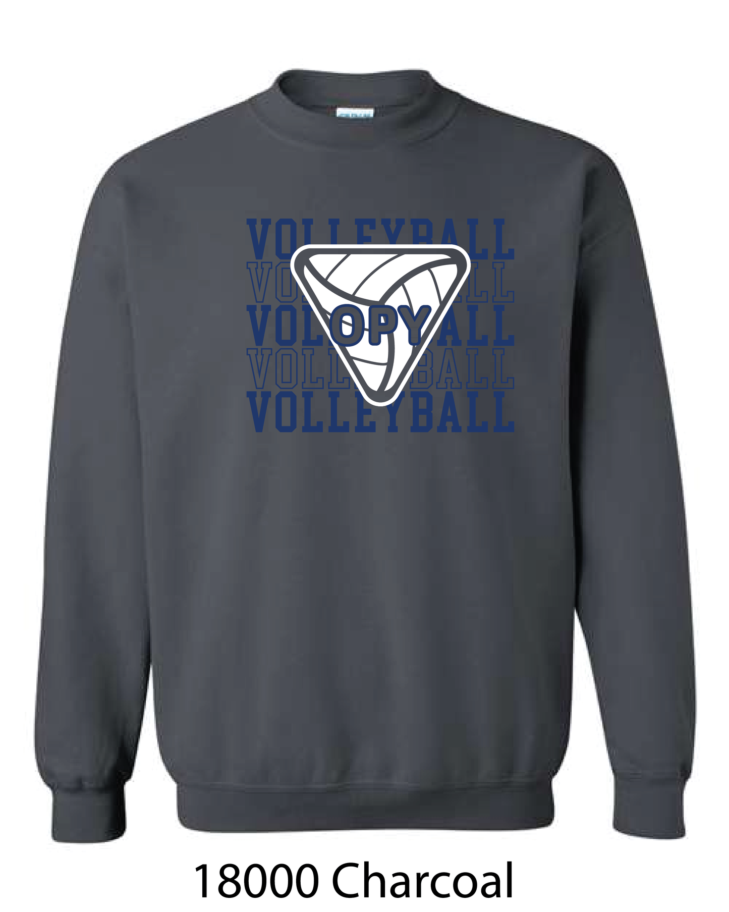 Gildan Crewneck Sweatshirt: Volleyball Repeating