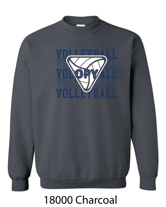 Gildan Crewneck Sweatshirt: Volleyball Repeating