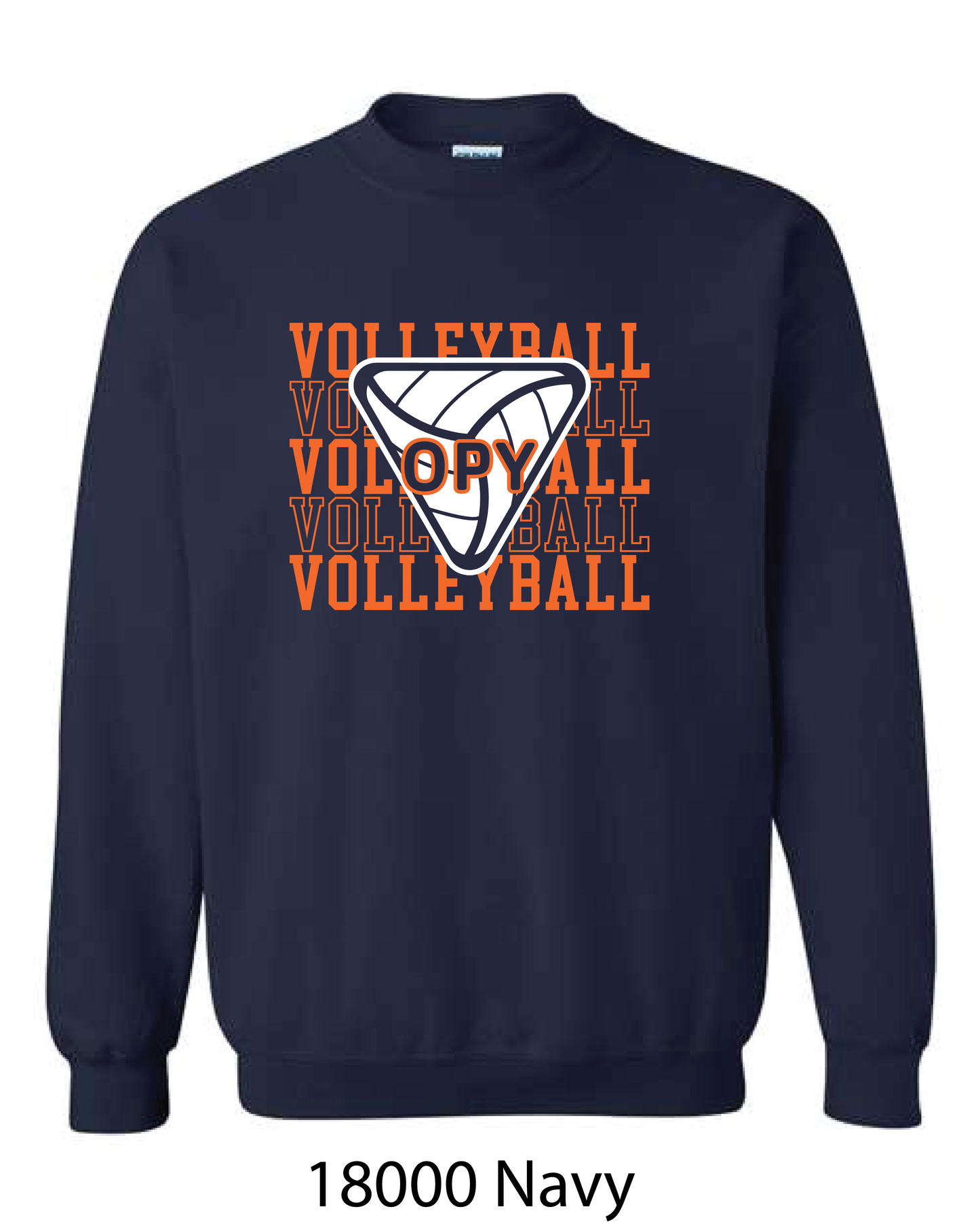 Gildan Crewneck Sweatshirt: Volleyball Repeating