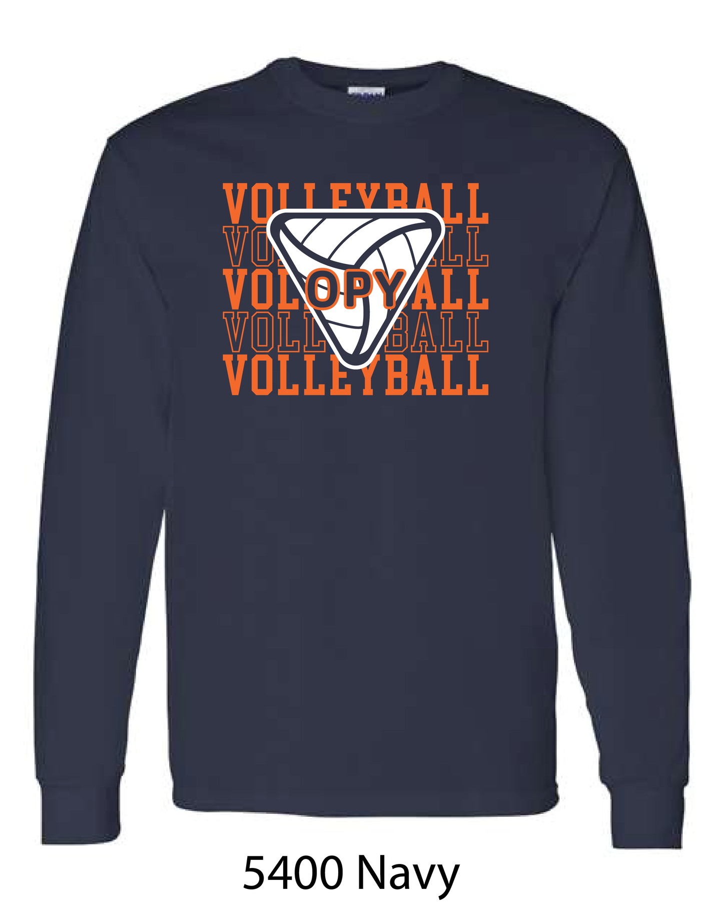 Gildan Long Sleeve T-Shirt: Volleyball Repeating