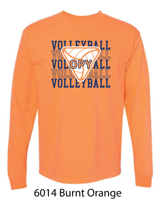 Comfort Colors Long Sleeve T-Shirt: Volleyball Repeating