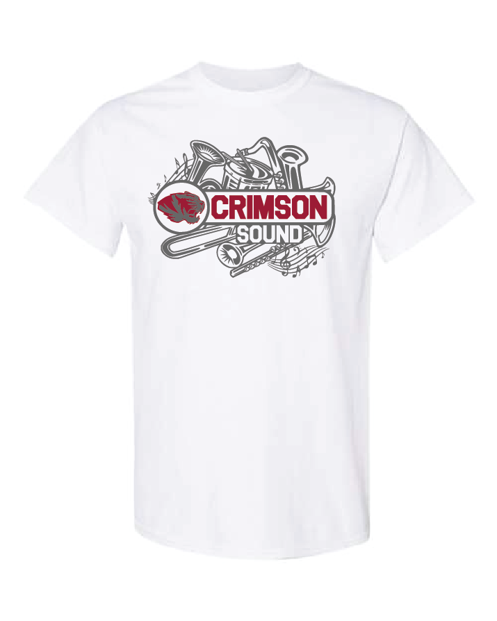 Gildan Heavy Cotton T-Shirt: Crimson Sound w/ Instruments