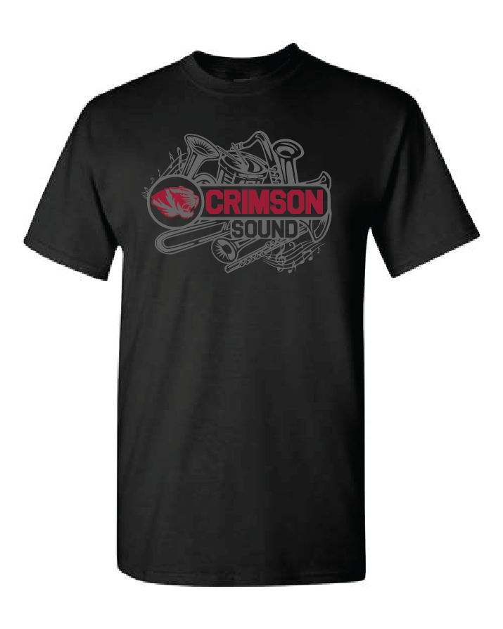 Gildan Heavy Cotton T-Shirt: Crimson Sound w/ Instruments