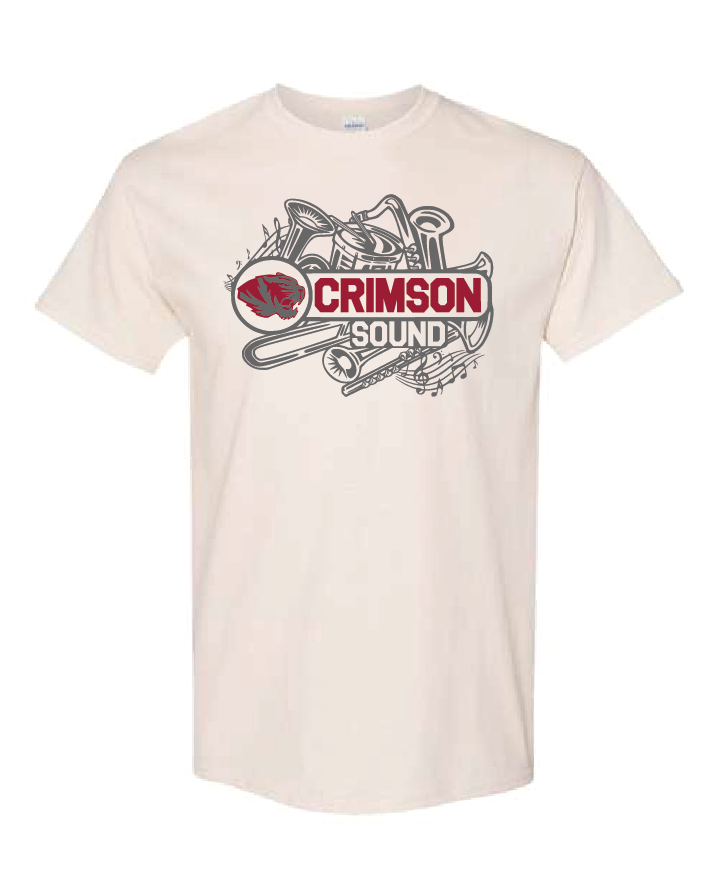 Gildan Heavy Cotton T-Shirt: Crimson Sound w/ Instruments