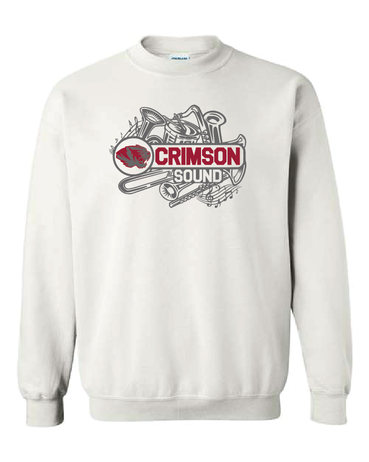 Gildan Crewneck Sweatshirt: Crimson Sound w/ Instruments