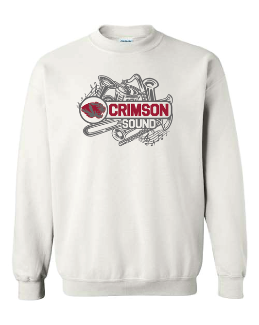 Gildan Crewneck Sweatshirt: Crimson Sound w/ Instruments