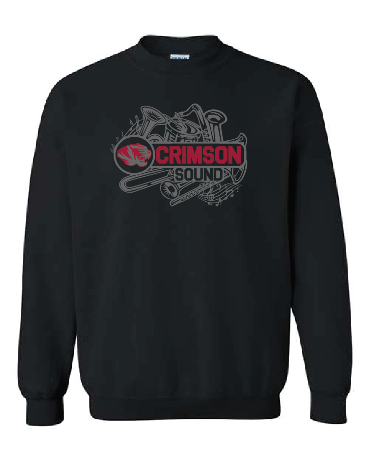 Gildan Crewneck Sweatshirt: Crimson Sound w/ Instruments
