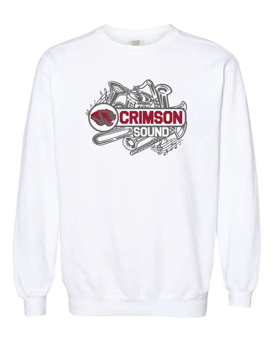 Comfort Colors Crewneck Sweatshirt : Crimson Sound w/ Instruments