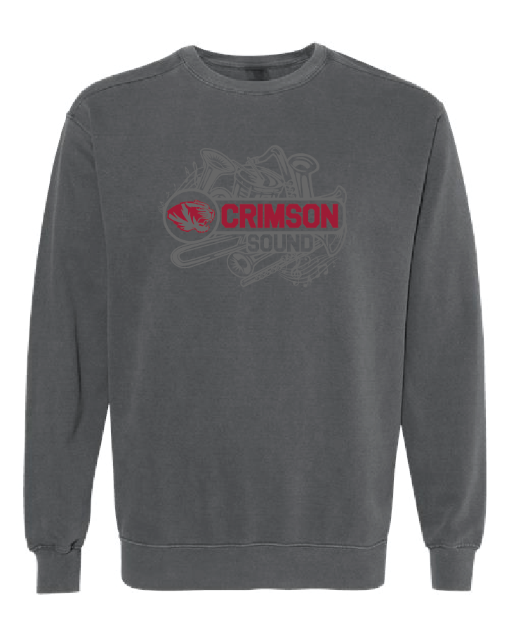 Comfort Colors Crewneck Sweatshirt : Crimson Sound w/ Instruments