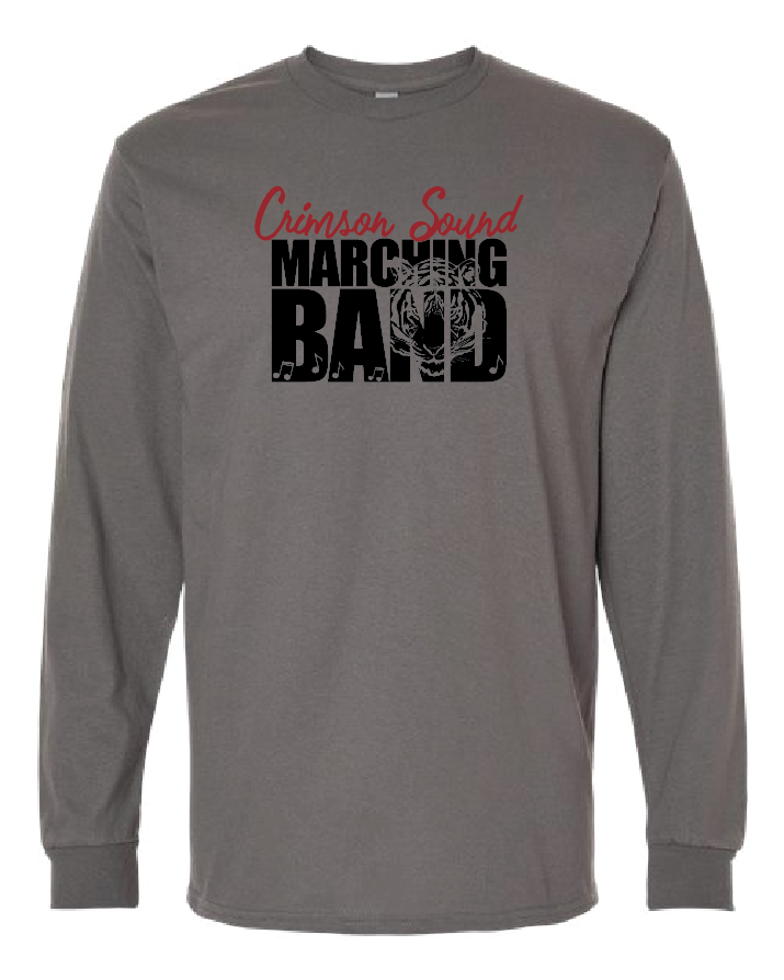 Gildan LS Shirt: CS Marching Band Tiger & Music Notes