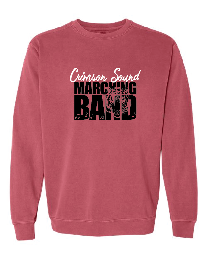 Comfort Colors Crewneck Sweatshirt : CS Marching Band Tiger & Music Notes