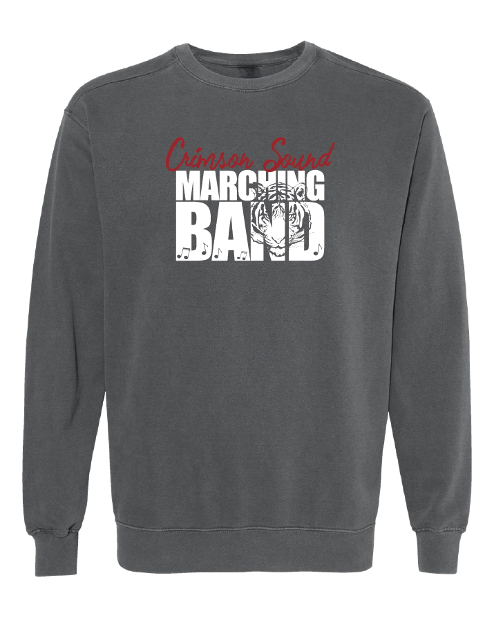 Comfort Colors Crewneck Sweatshirt : CS Marching Band Tiger & Music Notes