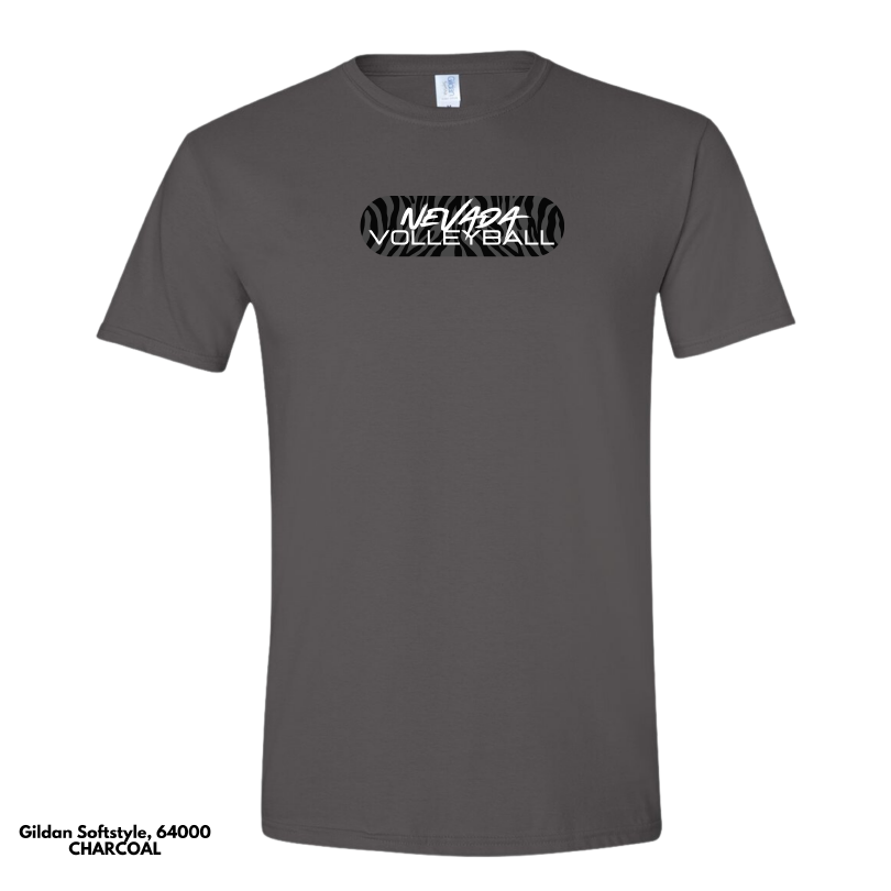 VOLLEYBALL: Gildan Softstyle Adult T-Shirt (Tiger Stripes)