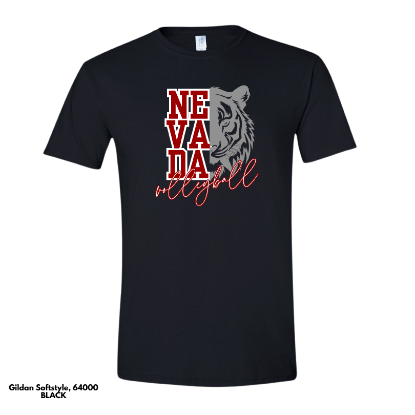 VOLLEYBALL: Gildan Softstyle Adult T-Shirt (Tiger Head )