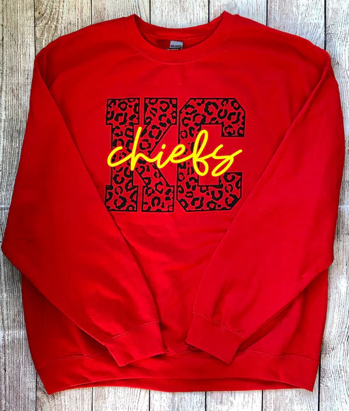 KC Chiefs Leopard Graphic Top