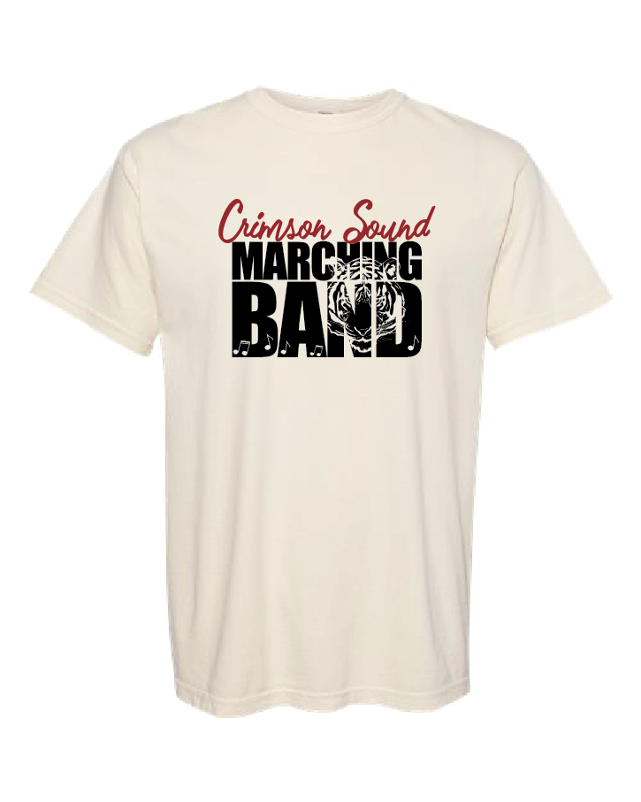 Comfort Colors T-Shirt: CS Marching Band Tiger & Music Note