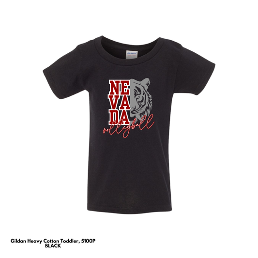 VOLLEYBALL: Toddler Gildan Heavy Cotton T-shirt (Tiger Head)