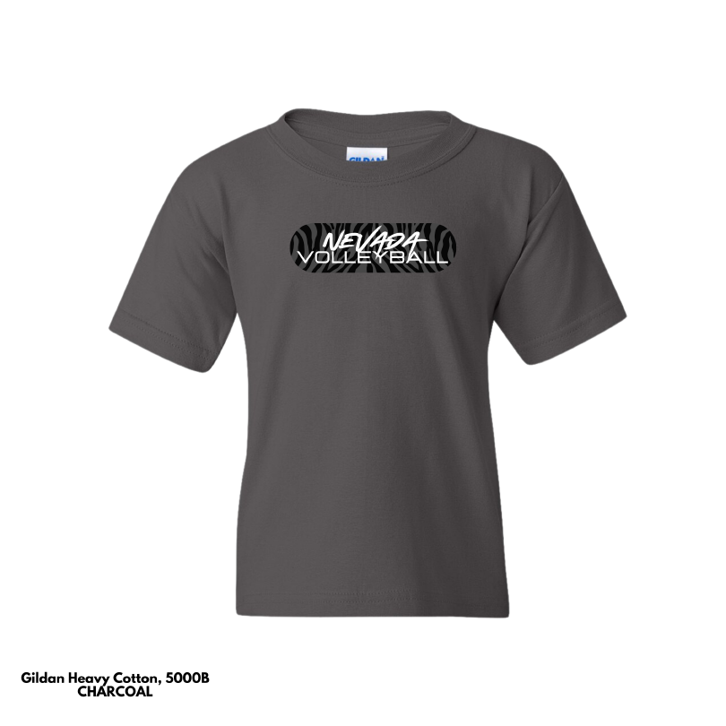 VOLLEYBALL: Youth Gildan Heavy Cotton T-shirt (Tiger Stripes)