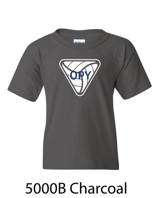YOUTH Gildan Heavy Cotton T-Shirt: OPY V-Ball LOGO