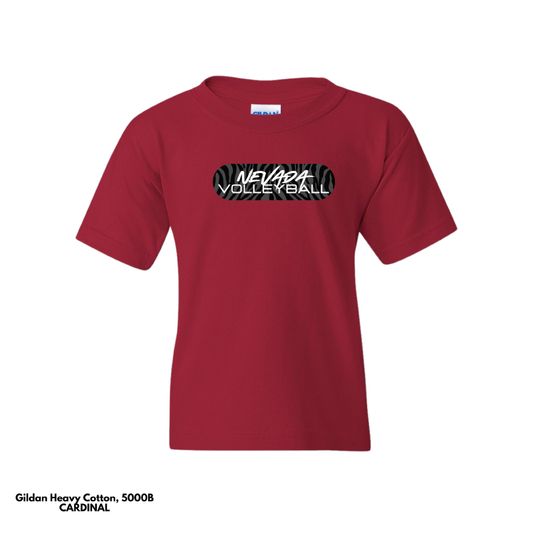 VOLLEYBALL: Youth Gildan Heavy Cotton T-shirt (Tiger Stripes)