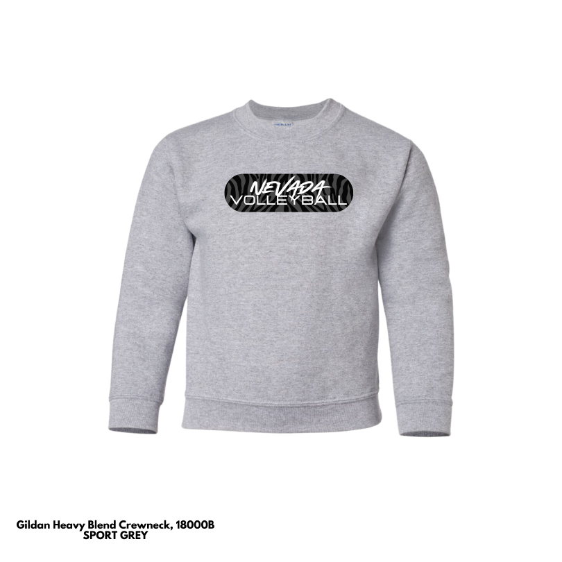 VOLLEYBALL: Youth Gildan Heavy Blend Crewneck Sweatshirt (Tiger Stripes)