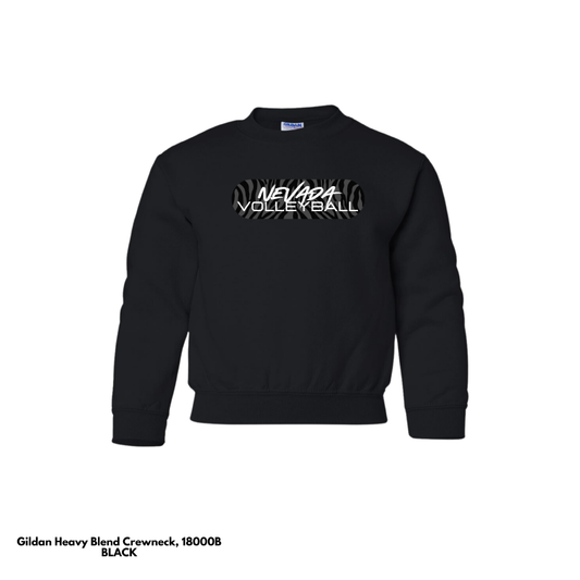 VOLLEYBALL: Youth Gildan Heavy Blend Crewneck Sweatshirt (Tiger Stripes)