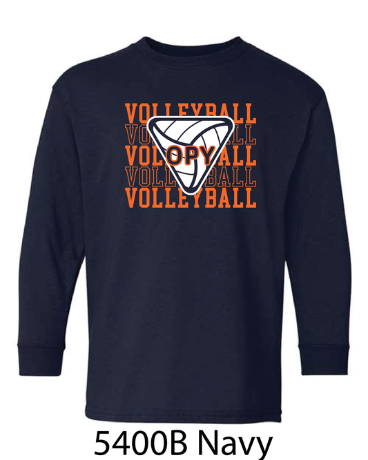 YOUTH Gildan Long Sleeve T-Shirt: Volleyball Repeating