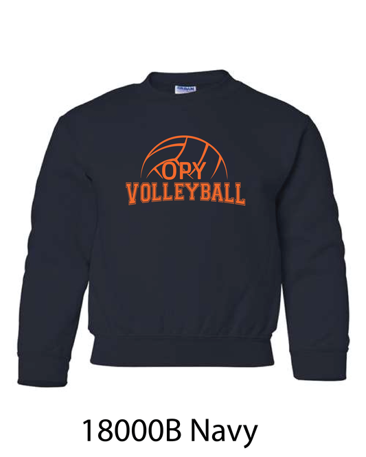 YOUTH Gildan Crewneck Sweatshirt: OPY Volleyball