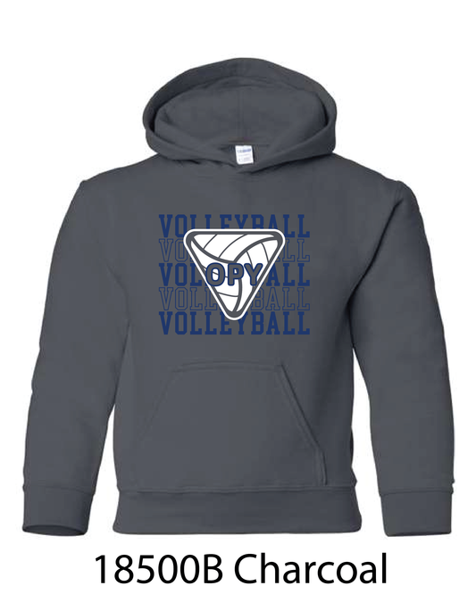 YOUTH Gildan Hooded Sweatshirt: Volleyball Repeating