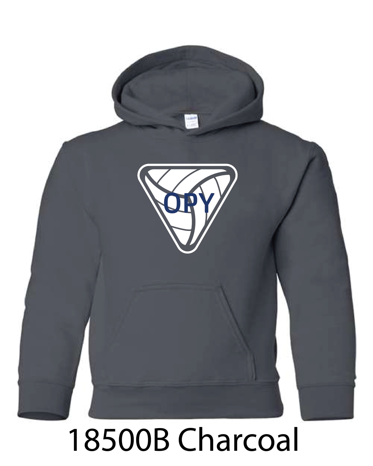 YOUTH Gildan Hooded Sweatshirt: OPY V-Ball LOGO