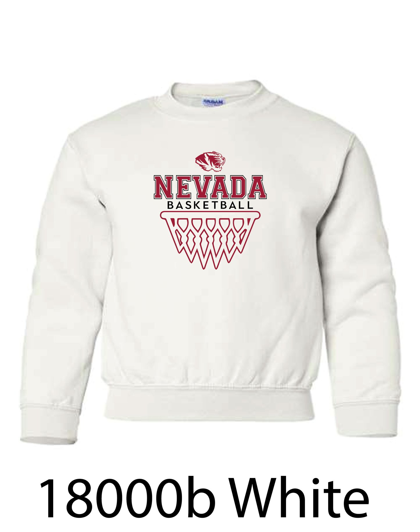 YOUTH Gildan Crewneck Sweatshirt: Nevada Basketball
