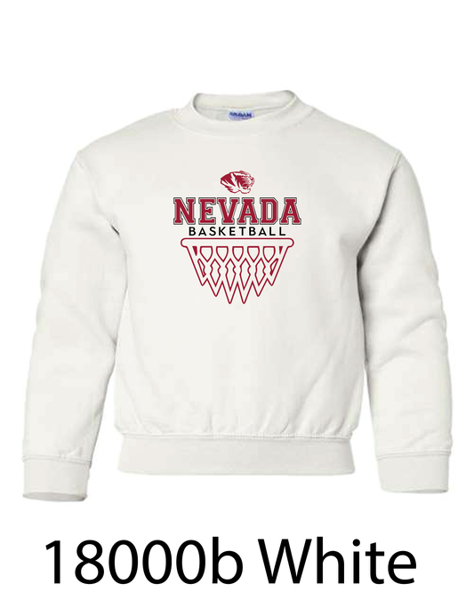 YOUTH Gildan Crewneck Sweatshirt: Nevada Basketball